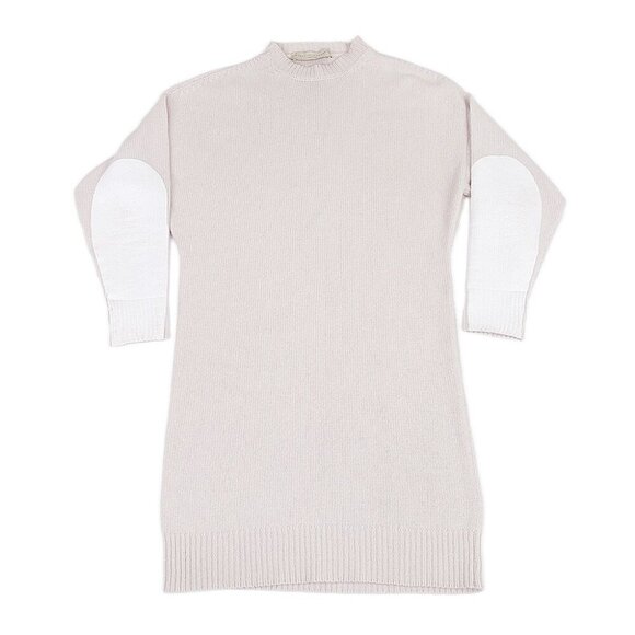 Stella McCartney Wool Cashmere Printed Sleeve Neutral Tunic Sweater Size 38 - Picture 1 of 16